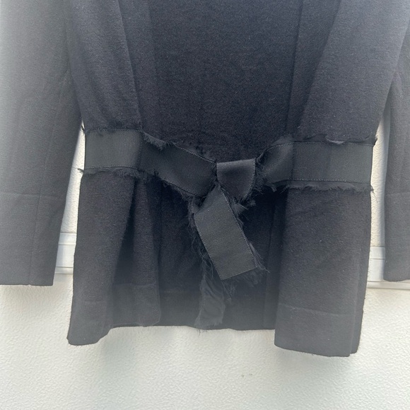 J Crew cashmere wool blend Cardigan Sweater Women S Belted Black Quiet Luxury - Picture 8 of 12